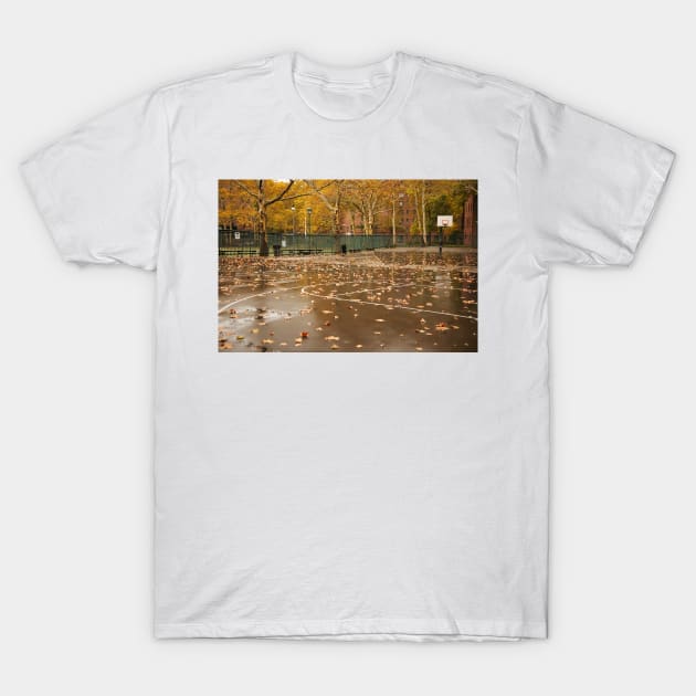 Basketball Court in Autumn T-Shirt by wlotus